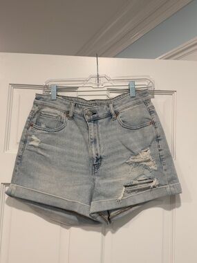 American Eagle Outfitters Light Blue Distressed Denim Shorts